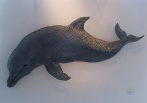 Bottlenose Dolphin by Kendra Haste - made from 'chicken wire' mesh into a beautful, soft grey form
